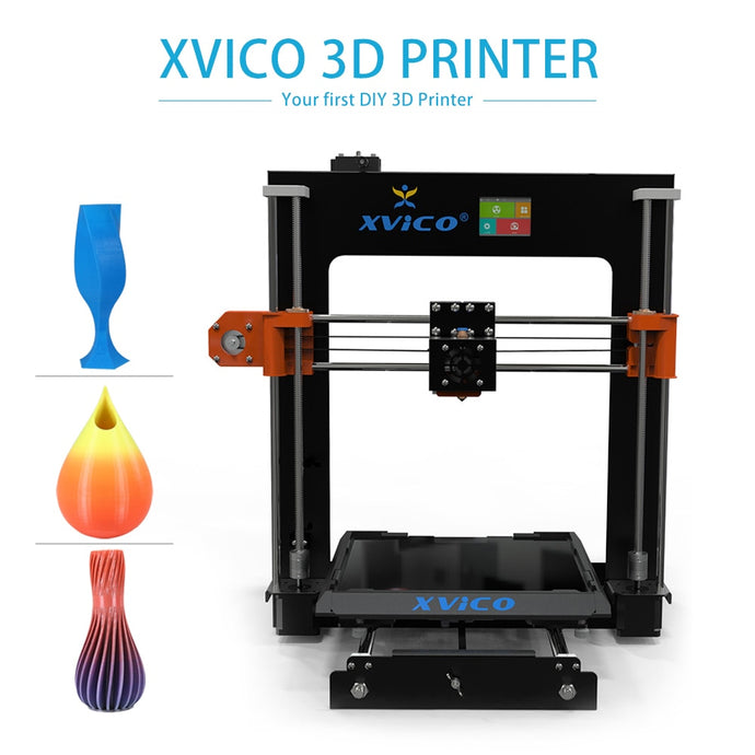 3D Printer Kit XVICO X1 Auto Leveling Resume Printing with 2.4 inch Color Touch Screen Metal Frame Supports Multiple Languages