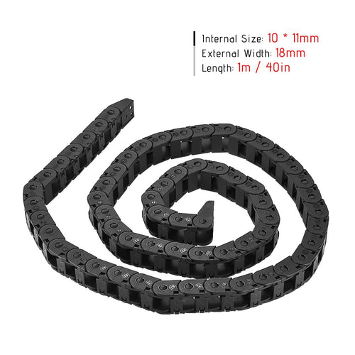 Bridge Opening Nylon Towing Cable Towline Drag Chain Wire Carrier 3D Pinter Accessory 10 * 11mm 1M Length for 3D Printer