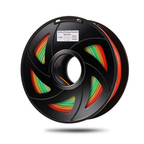 PLA Color Changing Rainbow Multicolor 3D Printer Filament 1.75mm 1kg Spool Dimensional Accuracy +/- 0.02mm Color Random Delivery