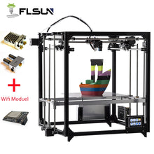 Load image into Gallery viewer, 2019 NEW 3D Printer Flsun Dual Extruder Large Printing Size 260*260*350mm Auto Leveling Heated Bed TFT Wifi